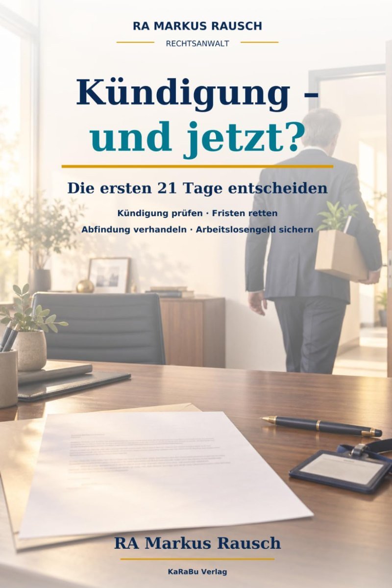 Buchcover: Kündigung – und jetzt? Die ersten 21 Tage entscheiden – RA Markus Rausch